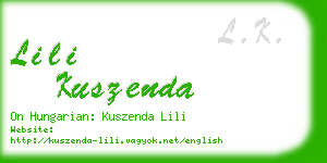 lili kuszenda business card